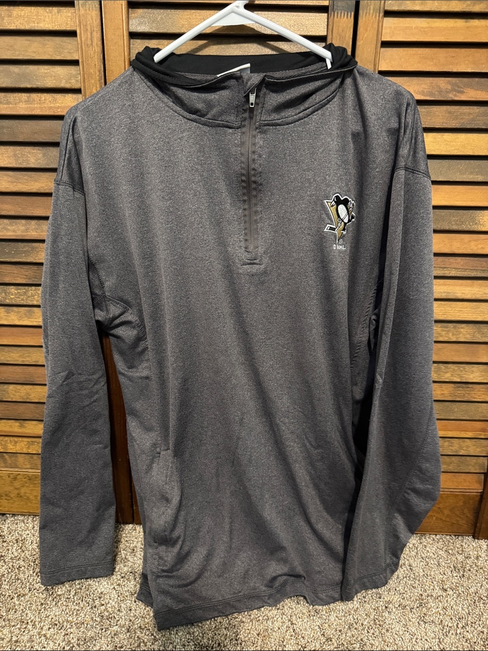 NHL Gray Half-Zip Pullover with Team Crest